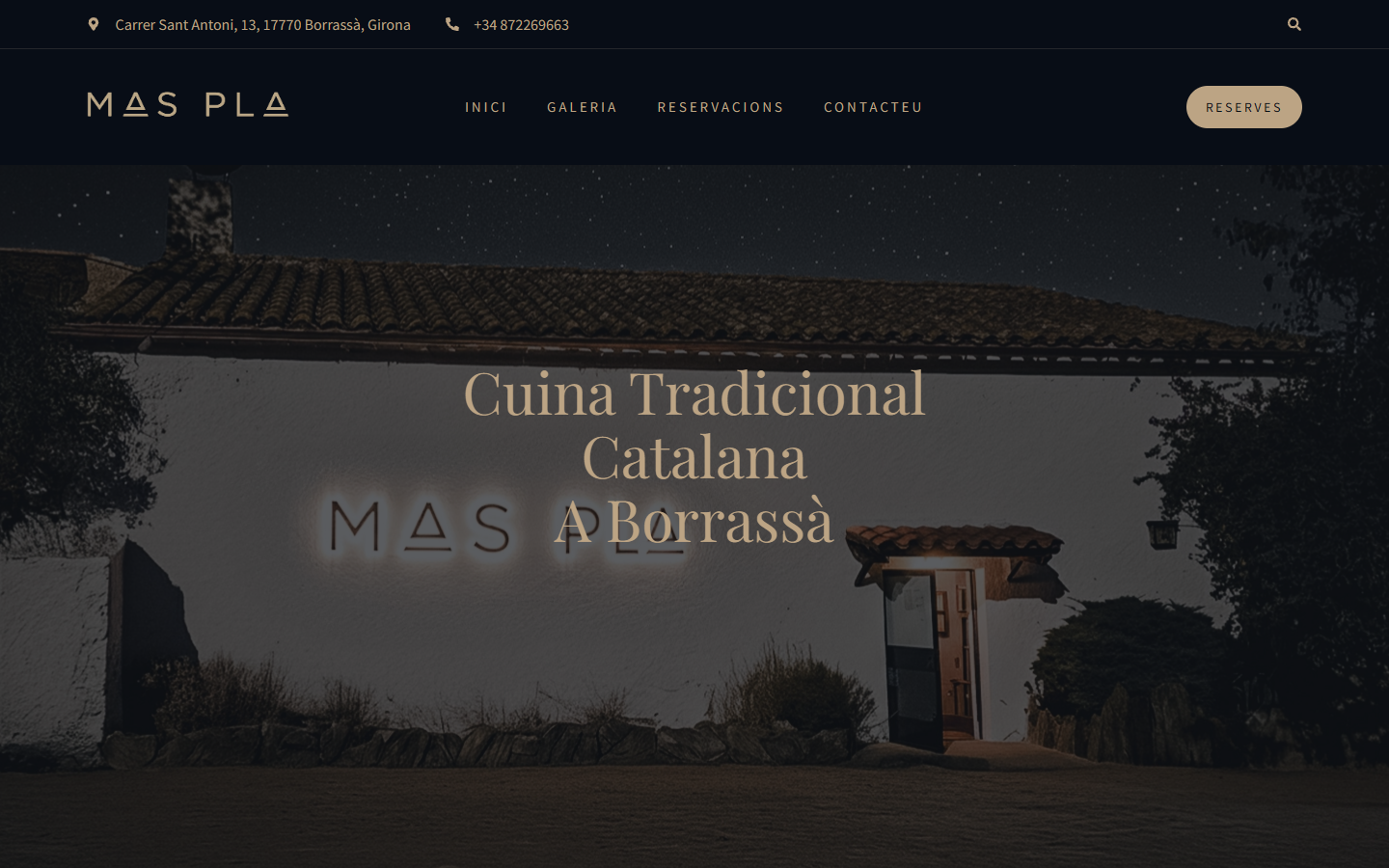 Mas Pla — Sitio Web Restaurante